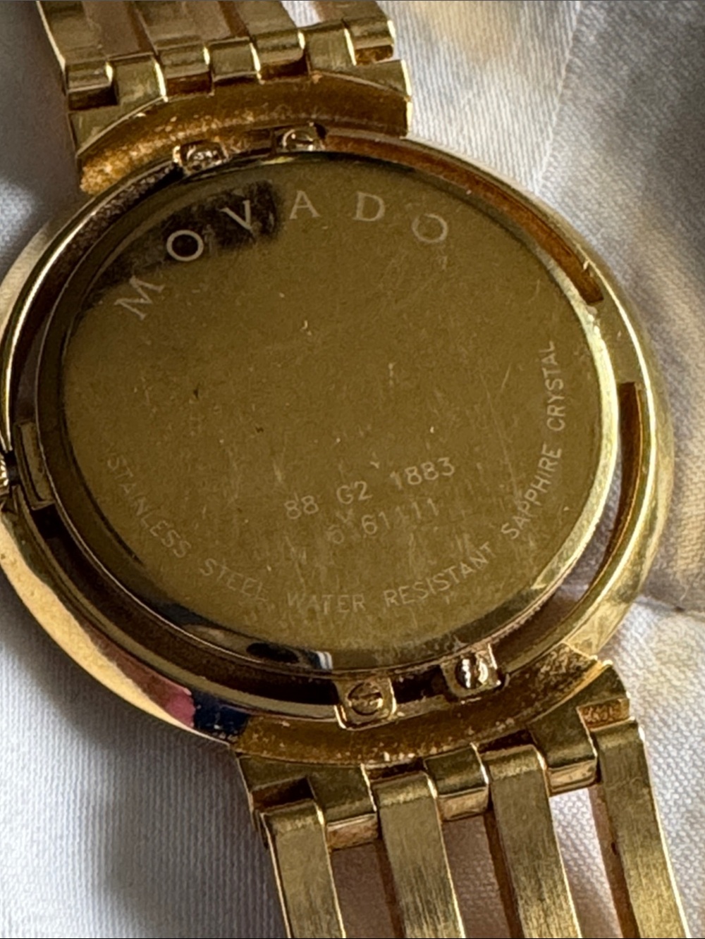 Gold Men's Movado Watch with Black face - Picture 3 of 7